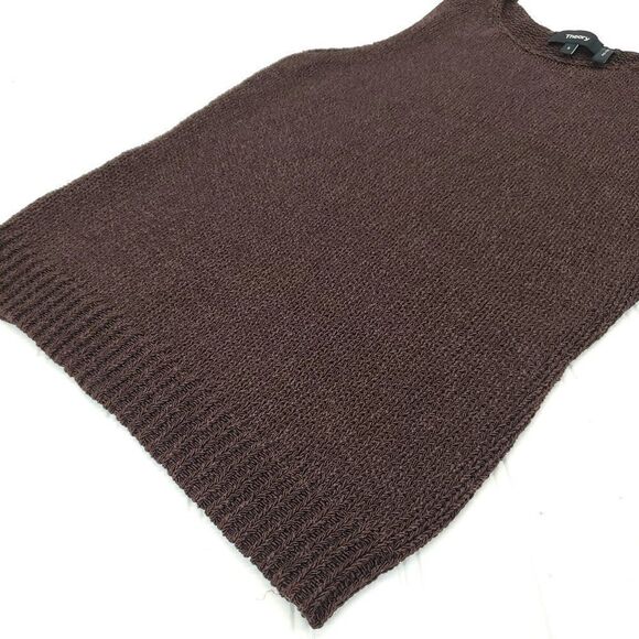 Theory Brown Knit Merletto Shell Sleeveless Sweater Top - Picture 11 of 14